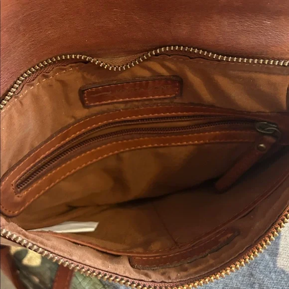 Marta Ponti Genuine Leather Crossbody Bag Brown Tan Vintage Portugal - Picture 4 of 5